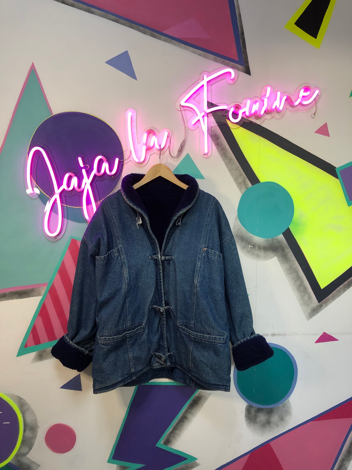 Veste en jean fourrée