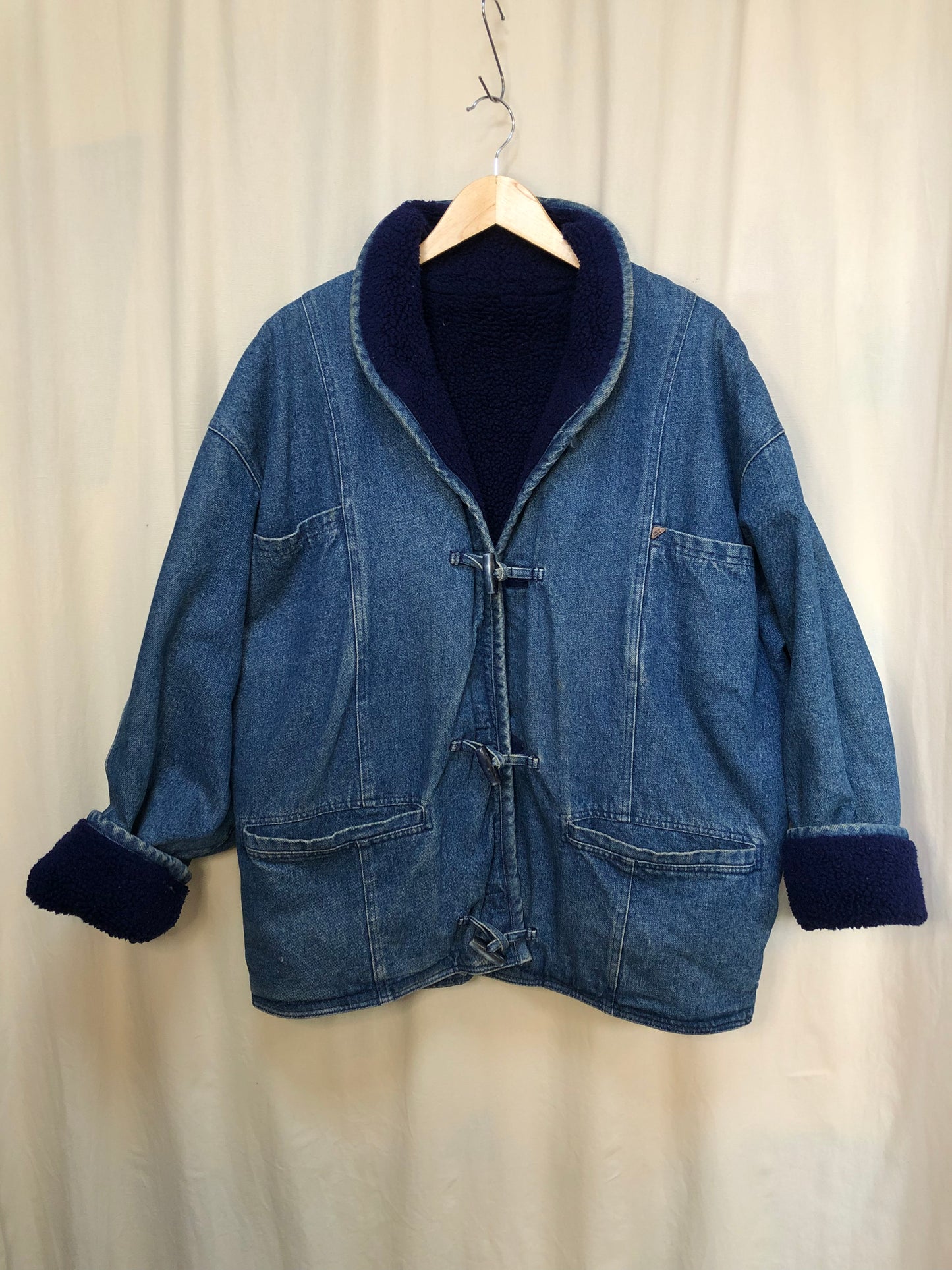 Veste en jean fourrée